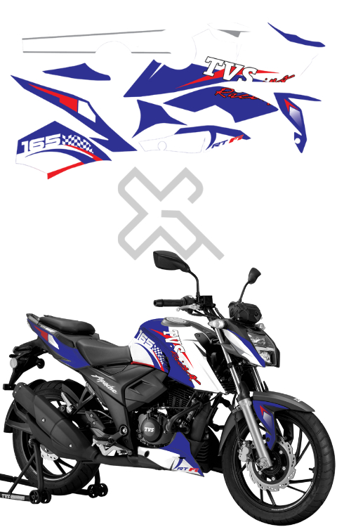 Racing Edition Full Body Sticker Compatible with Apache RTR 160/200 4V | Made In Premium Gloss Vinyl With FPF(Fade Protection Film), Water Proof, Precut Sticker, Pack Of 1 Compatible with Both Side